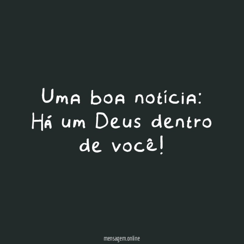 Uma boa notícia
