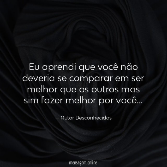 Eu aprendi que você não deveria se