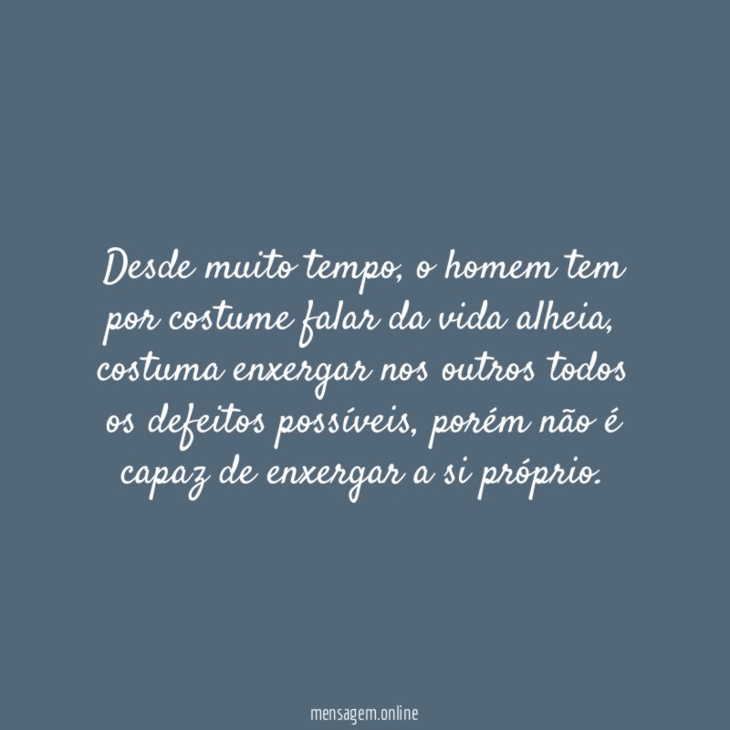 Desde muito tempo