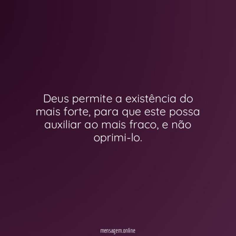 Deus permite a existência do mais forte