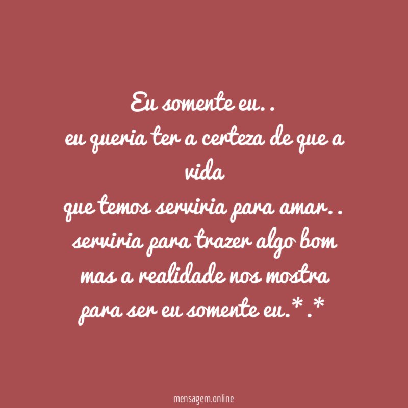 Eu somente eu