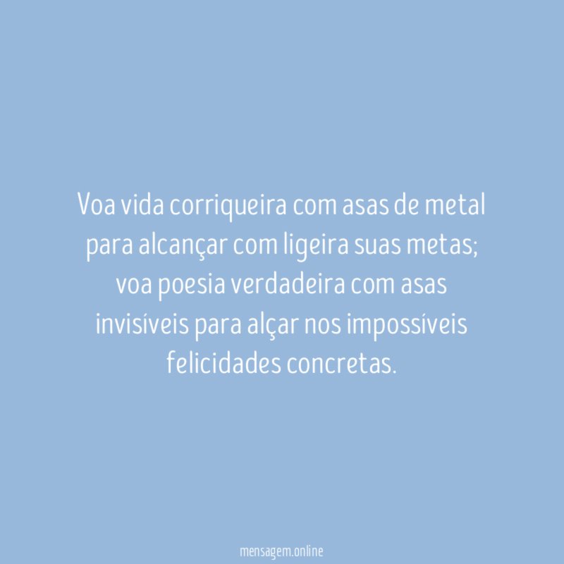 Voa vida corriqueira com asas de metal para