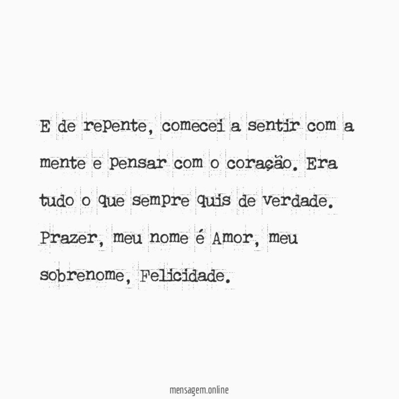 E de repente