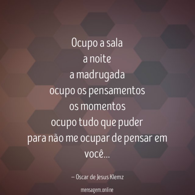 Ocupo a sala a noite a madrugada ocupo os pensamentos os momentos ocupo