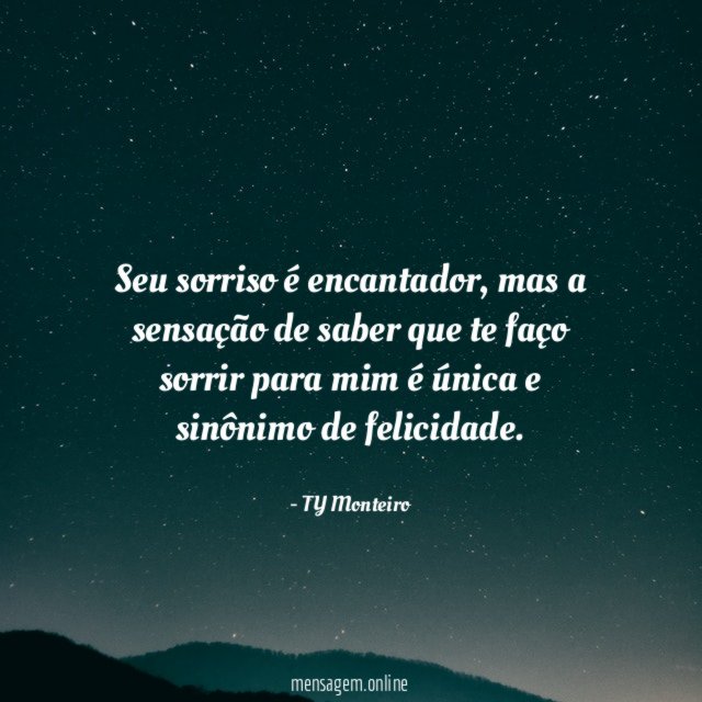 Seu sorriso é encantador