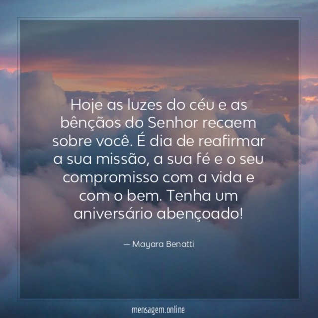 Hoje as luzes do céu e as bênçãos