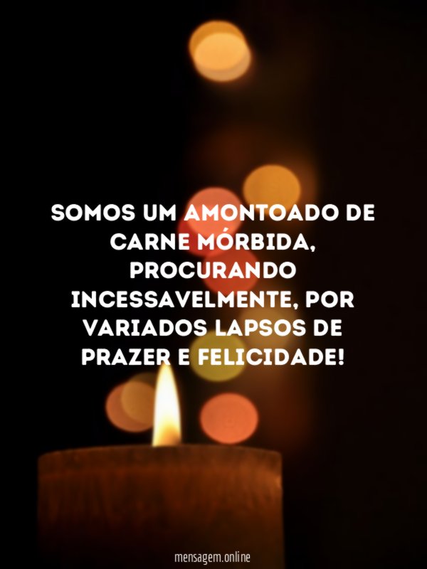Somos um amontoado de carne mórbida