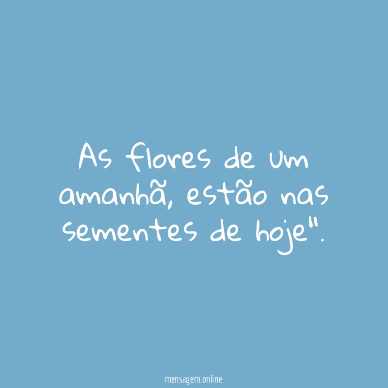 As flores de um amanhã