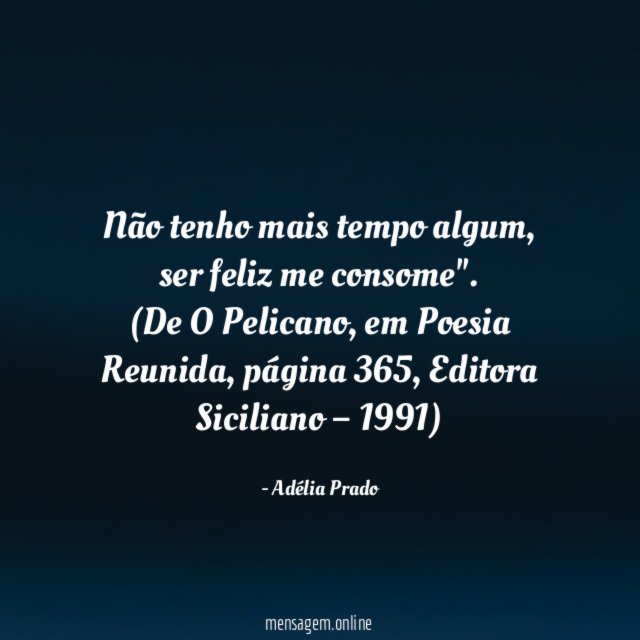 Não tenho mais tempo algum