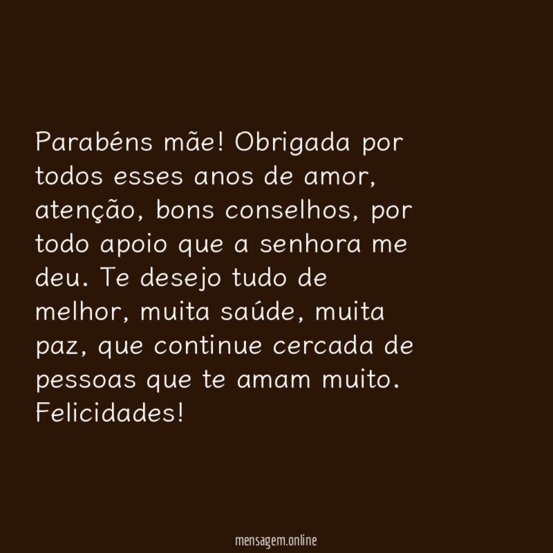 Parabéns mãe