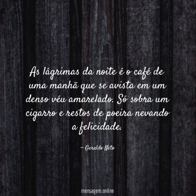 As lágrimas da noite é o café de