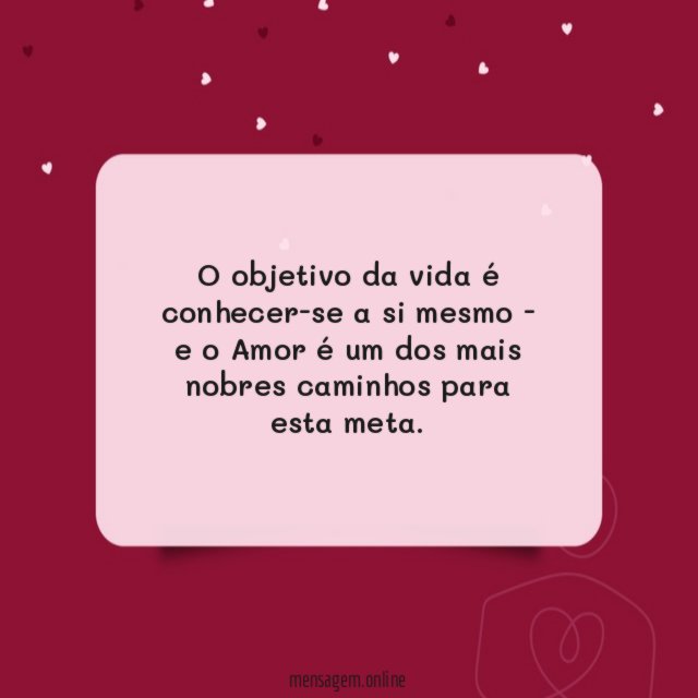 O objetivo da vida é conhecer-se a si