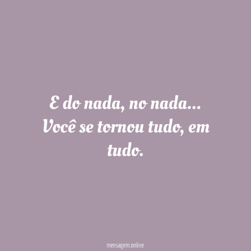 E do nada
