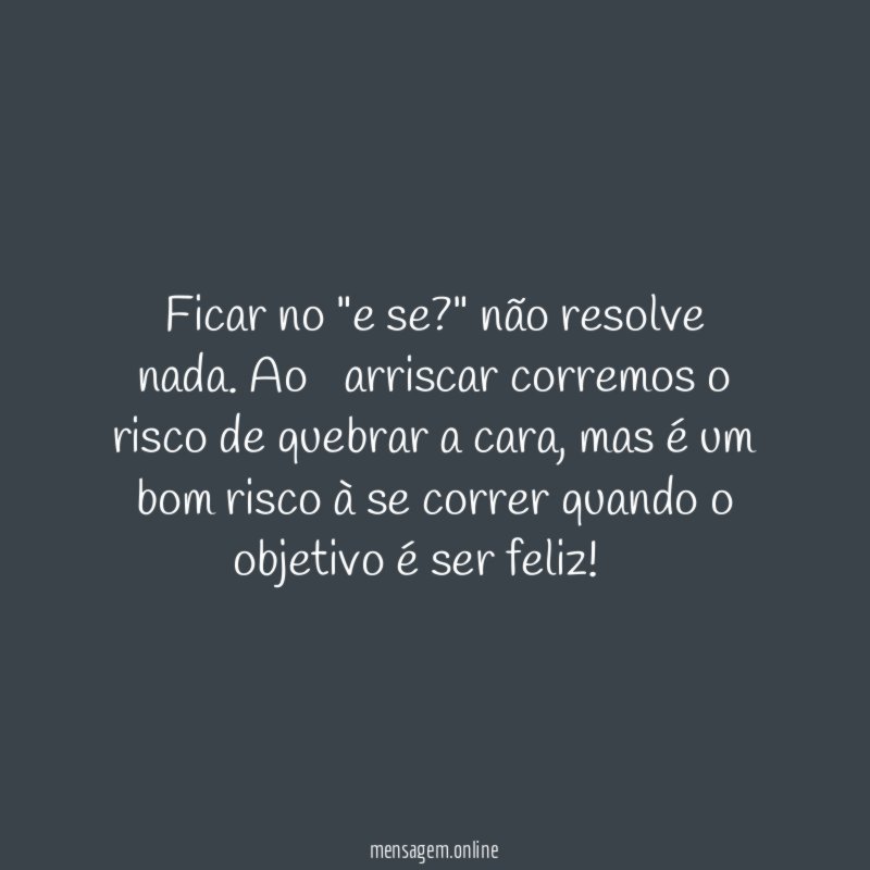 Ficar no "e se
