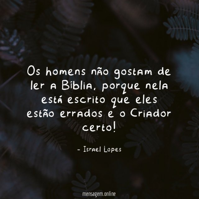 Os homens não gostam de ler a Bíblia