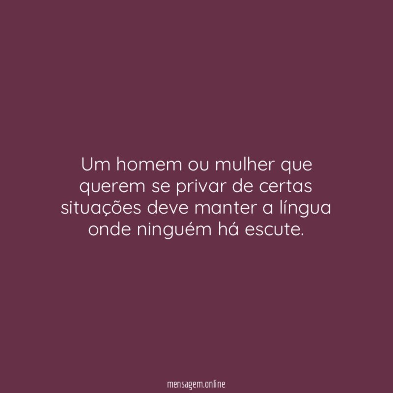 Um homem ou mulher que querem se privar