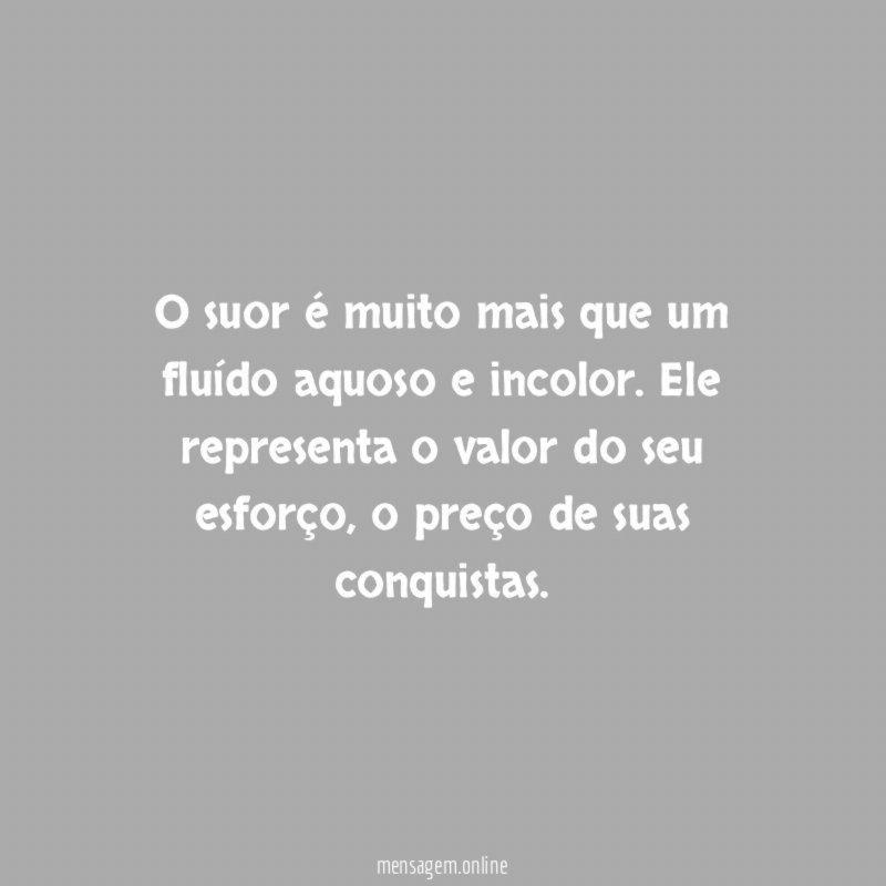 O suor é muito mais que um fluído aquoso e incolor
