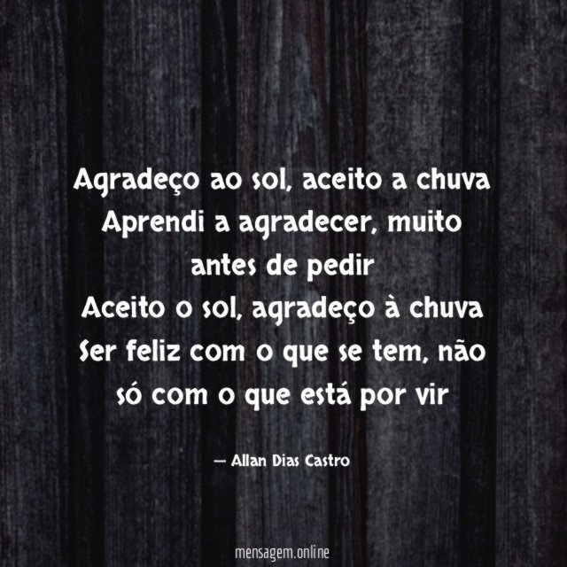 Agradeço ao sol