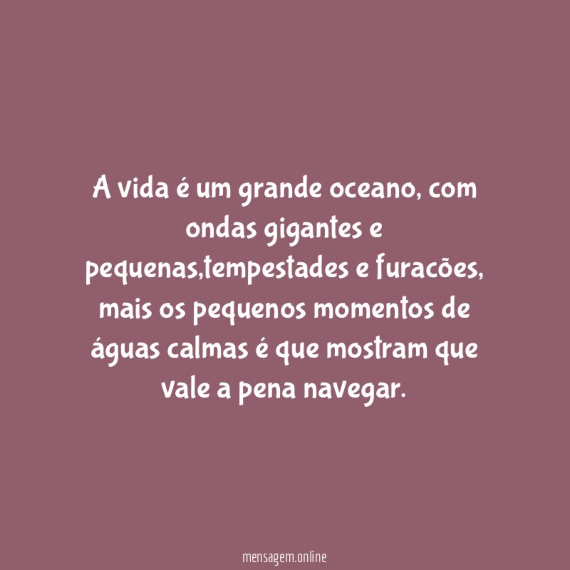 A vida é um grande oceano