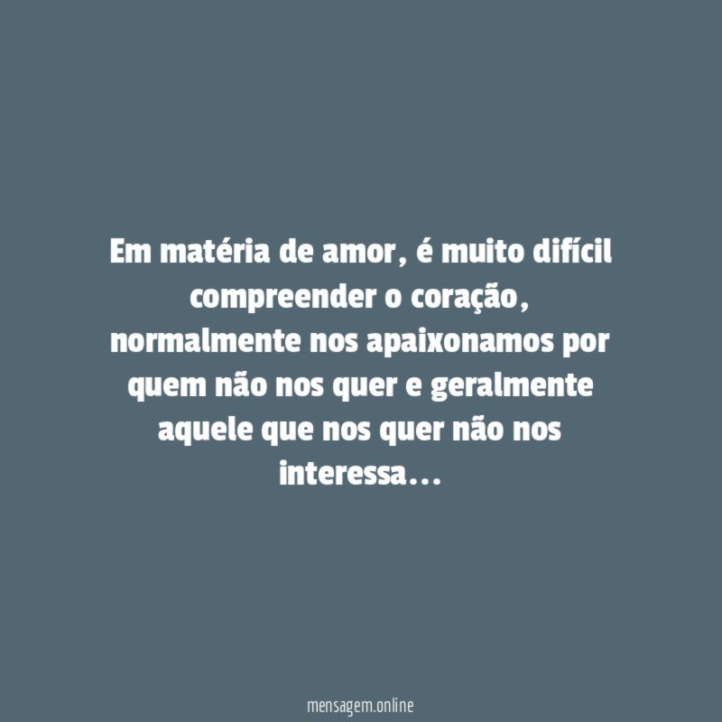 Em matéria de amor