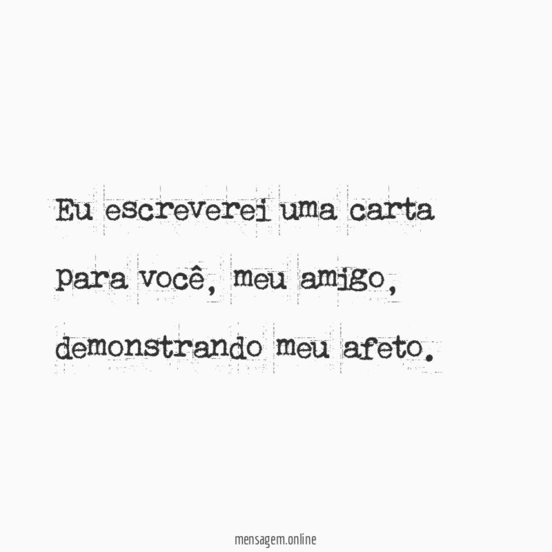Eu escreverei uma carta para você