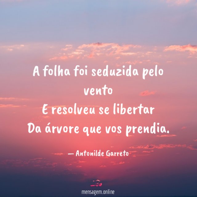 A folha foi seduzida pelo vento E resolveu se