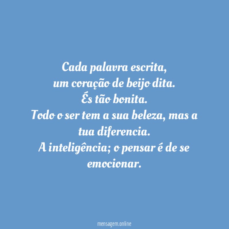 Cada palavra escrita
