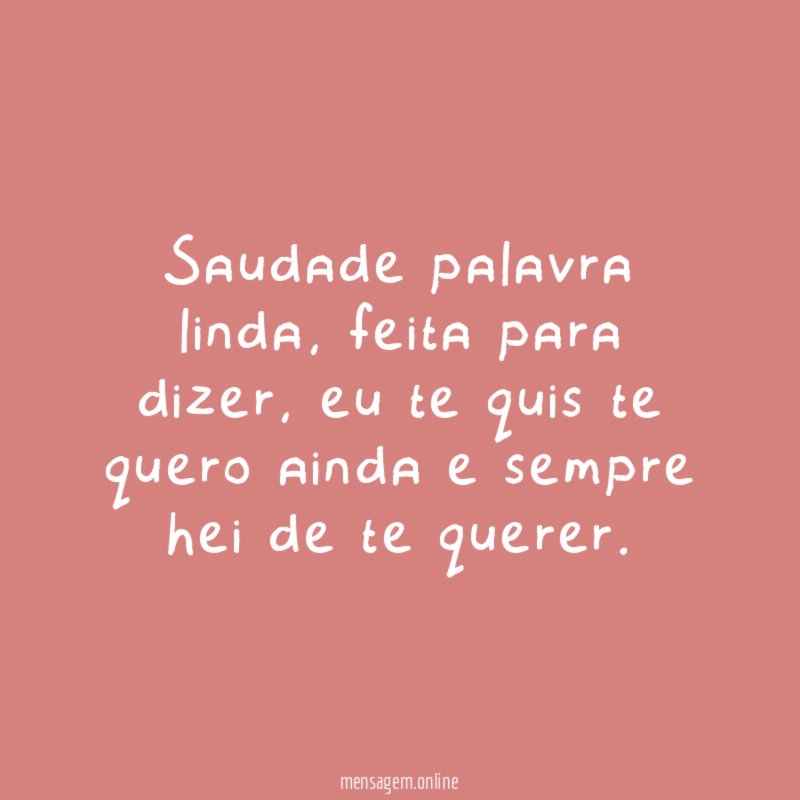 Saudade palavra linda