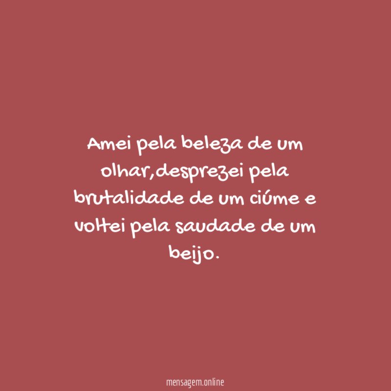 Amei pela beleza de um olhar