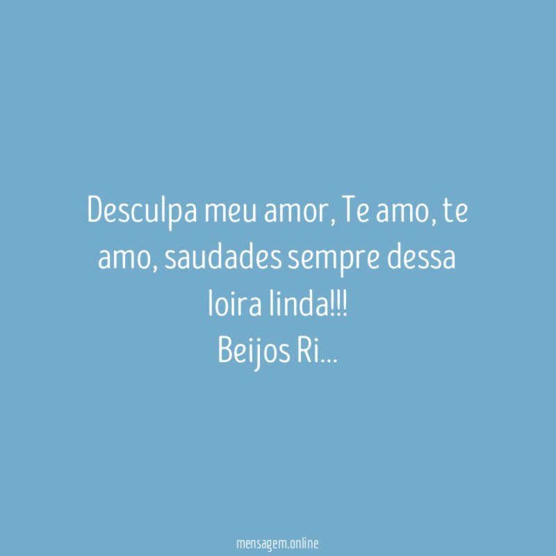 Desculpa meu amor