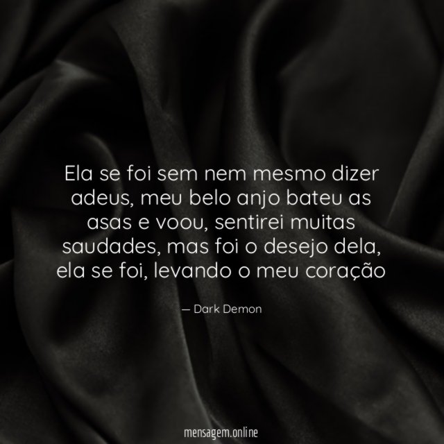 Ela se foi sem nem mesmo dizer adeus