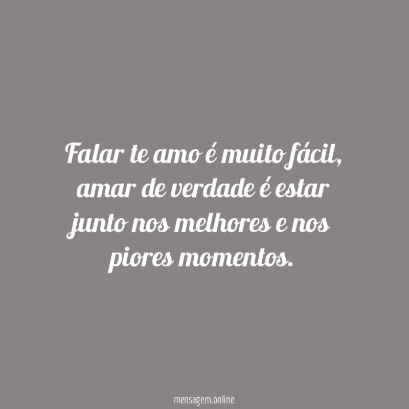 Falar te amo é muito fácil