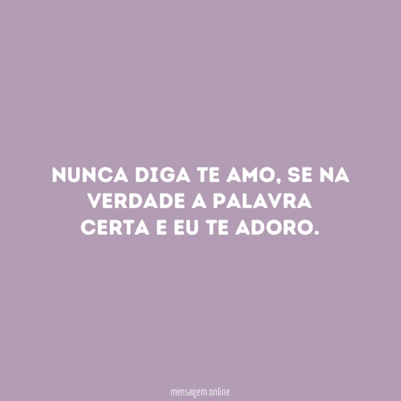 Nunca diga Te amo