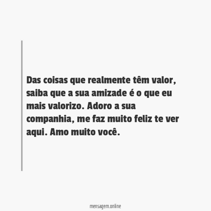 Das coisas que realmente têm valor