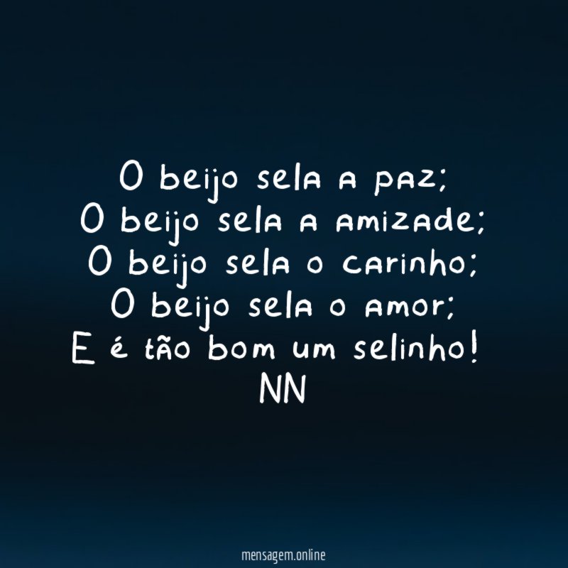 O beijo sela a paz