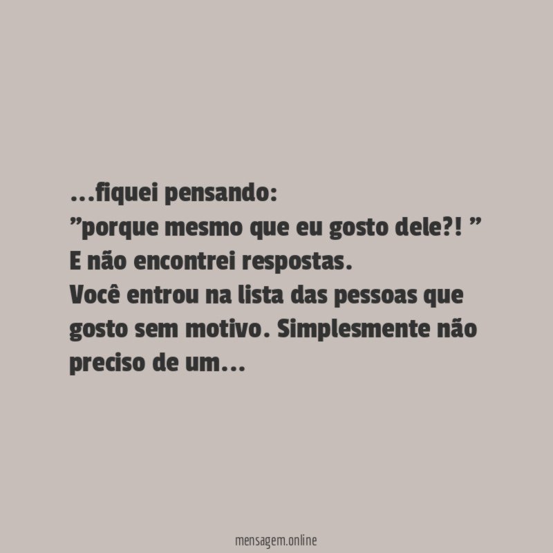 fiquei pensando