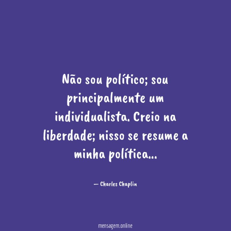 Não sou político