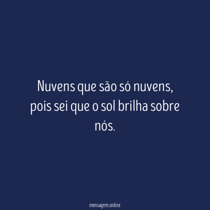 Nuvens que são só nuvens