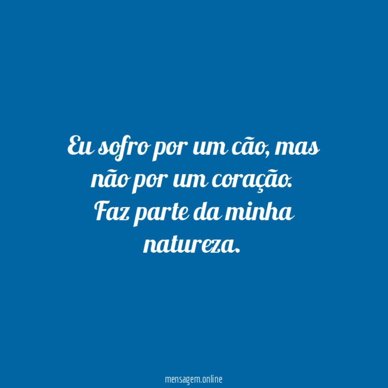 Eu sofro por um cão