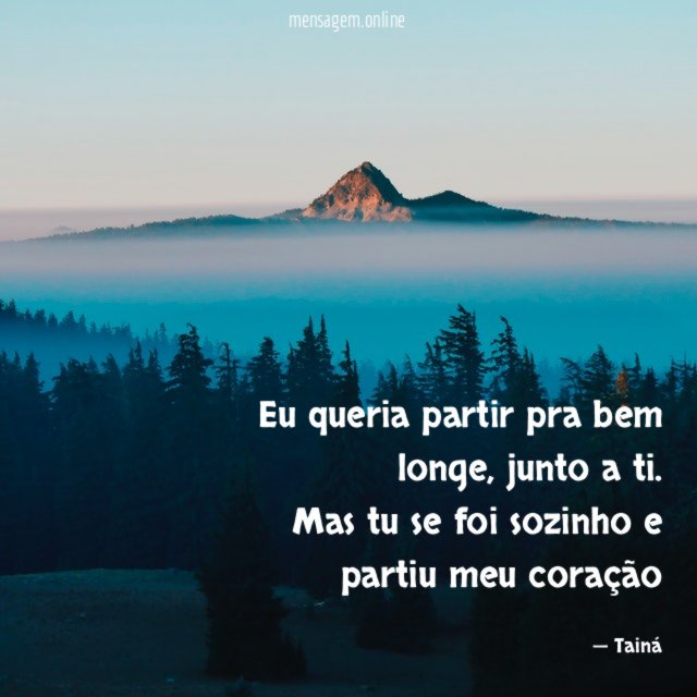 Eu queria partir pra bem longe