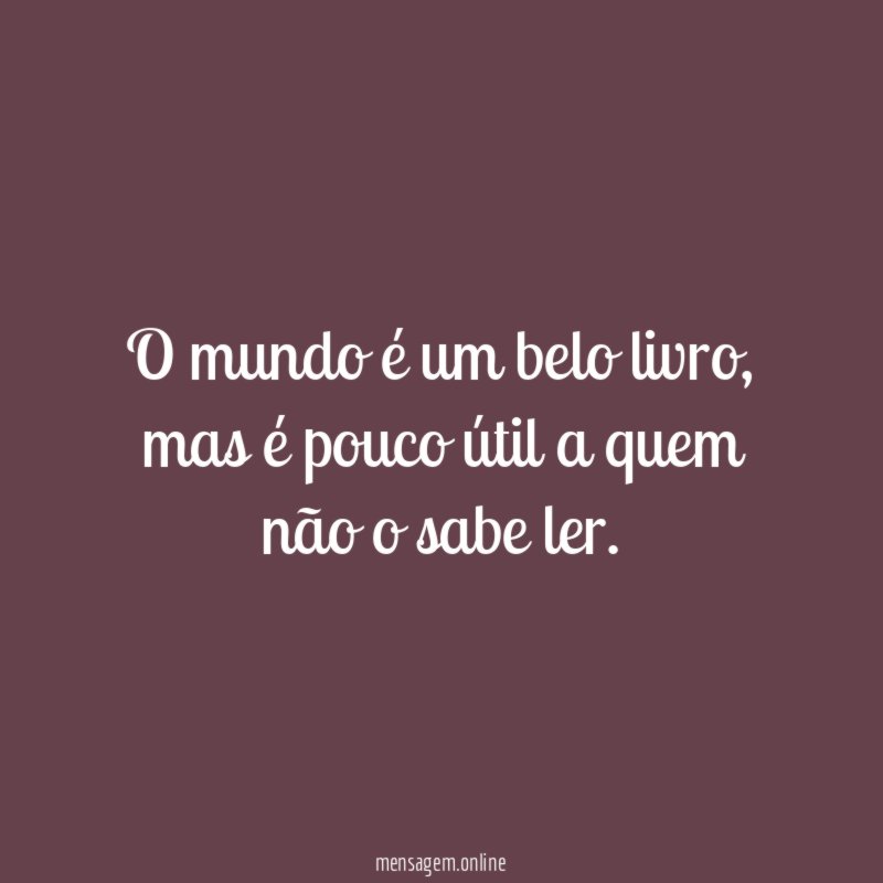 O mundo é um belo livro