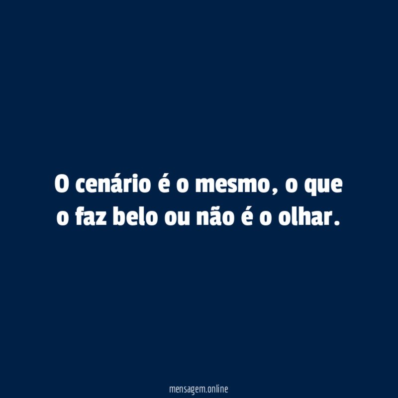 O cenário é o mesmo