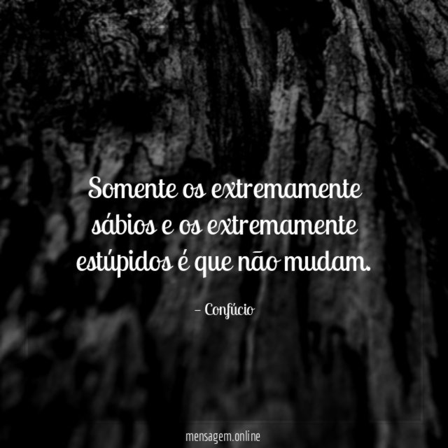 Somente os extremamente sábios e os extremamente estúpidos