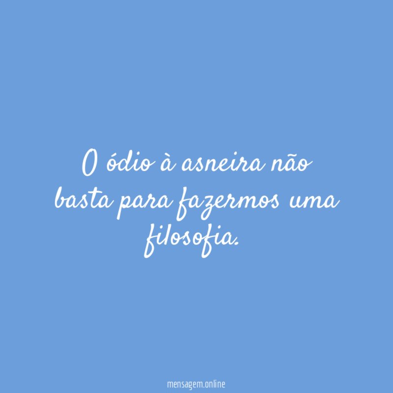 O ódio à asneira não basta para fazermos uma filosofia