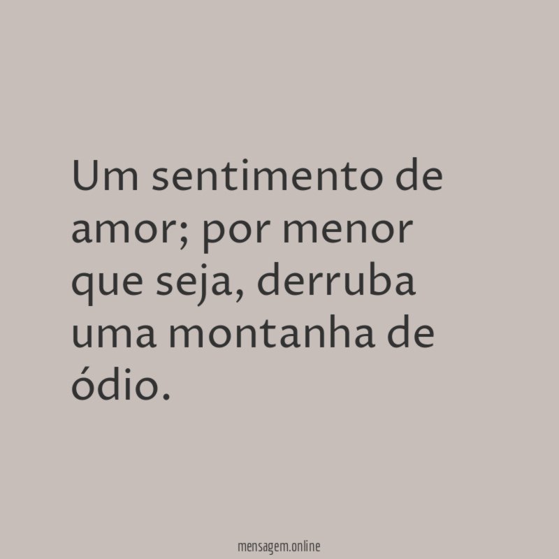 Um sentimento de amor