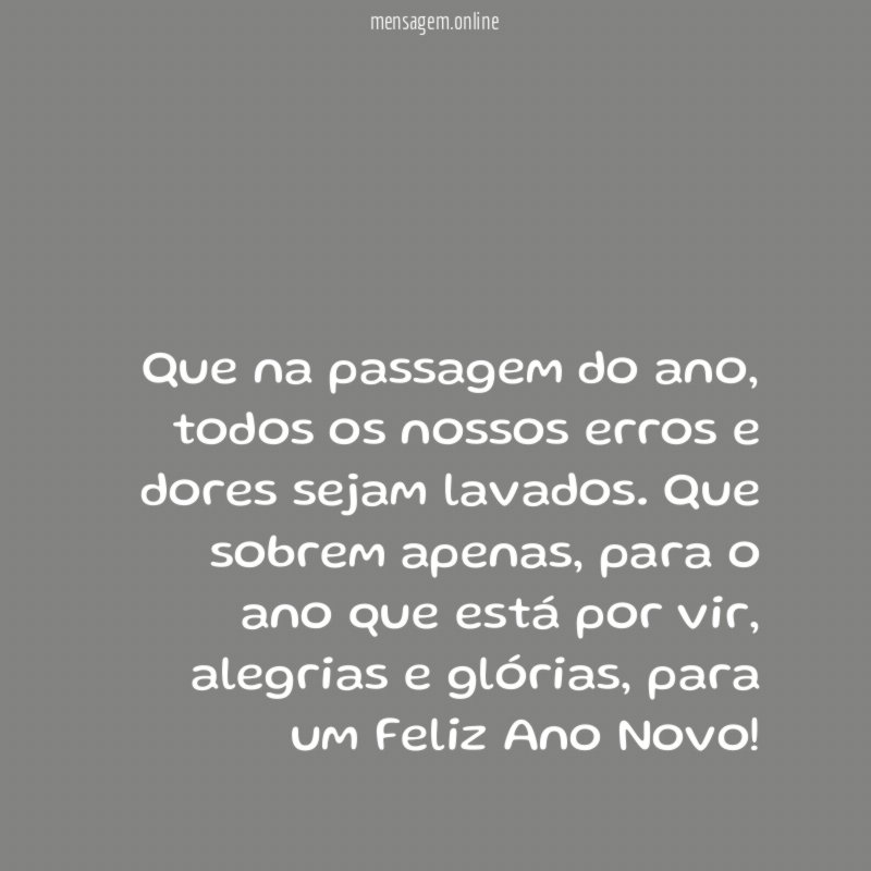 Que na passagem do ano