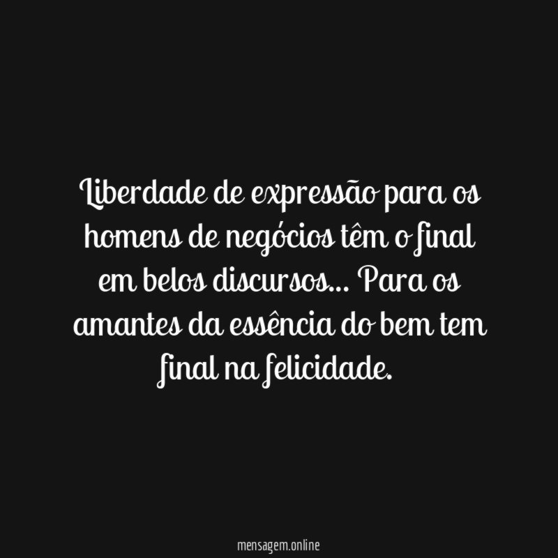 Liberdade de expressão para os homens de negócios