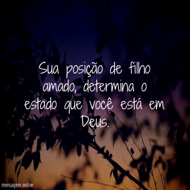 Sua posição de filho amado