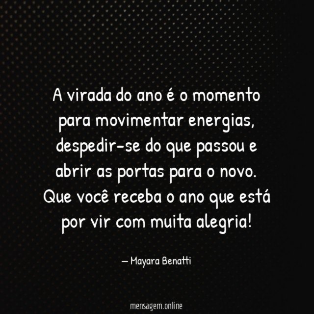 A virada do ano é o momento para movimentar energias
