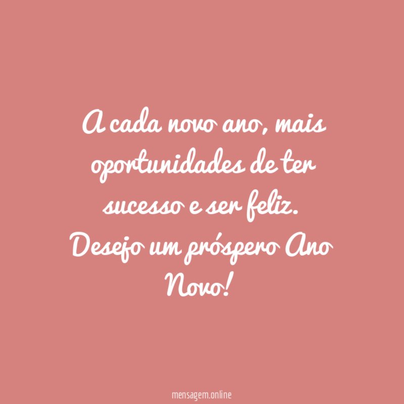 A cada novo ano